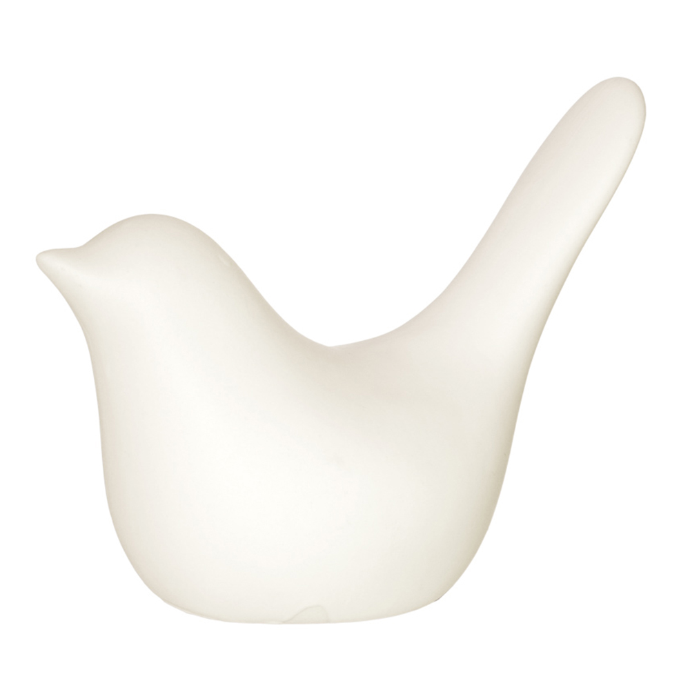 ENFEITE PASSARO DE PORCELANA BRANCO 15X11,5X8CM