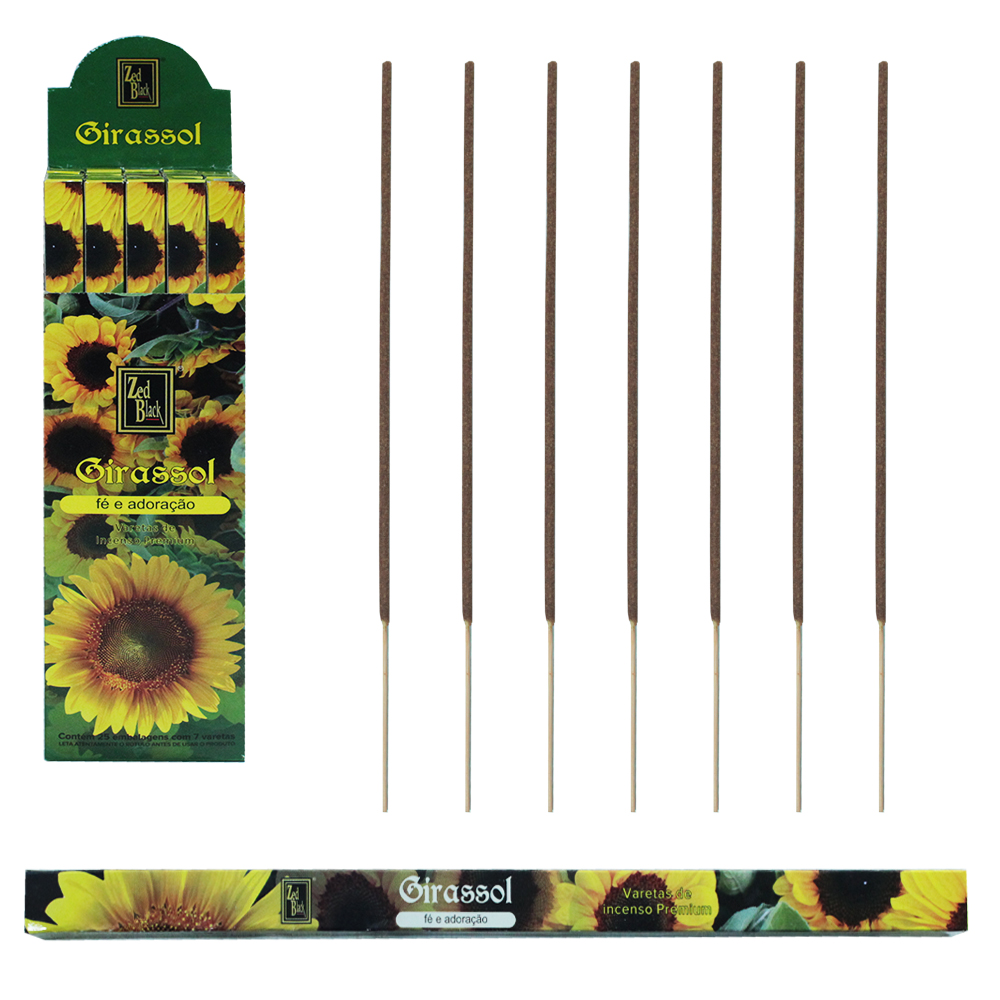 INCENSO GIRASSOL 25 CAIXAS COM 7 VARETAS