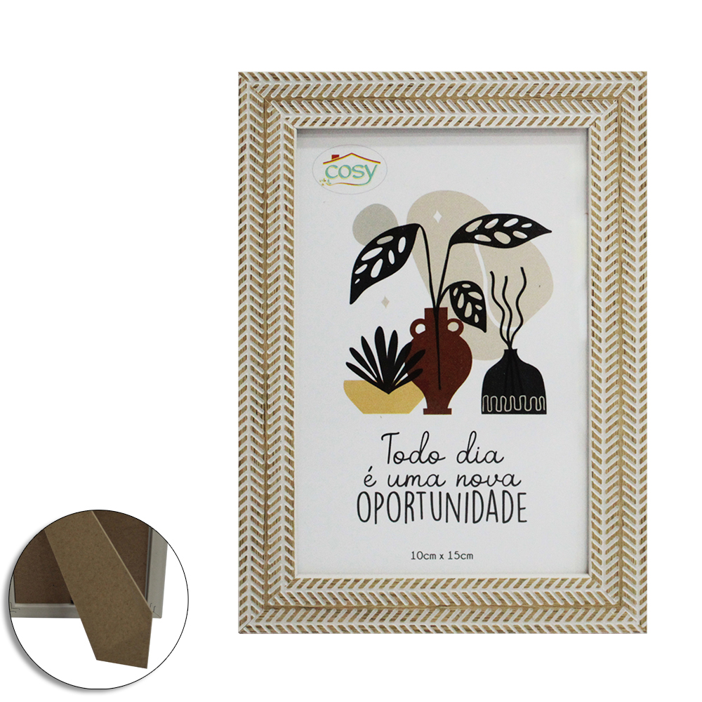 PORTA RETRATO 10X15 COM MOLDURA DE PLASTICO TMD