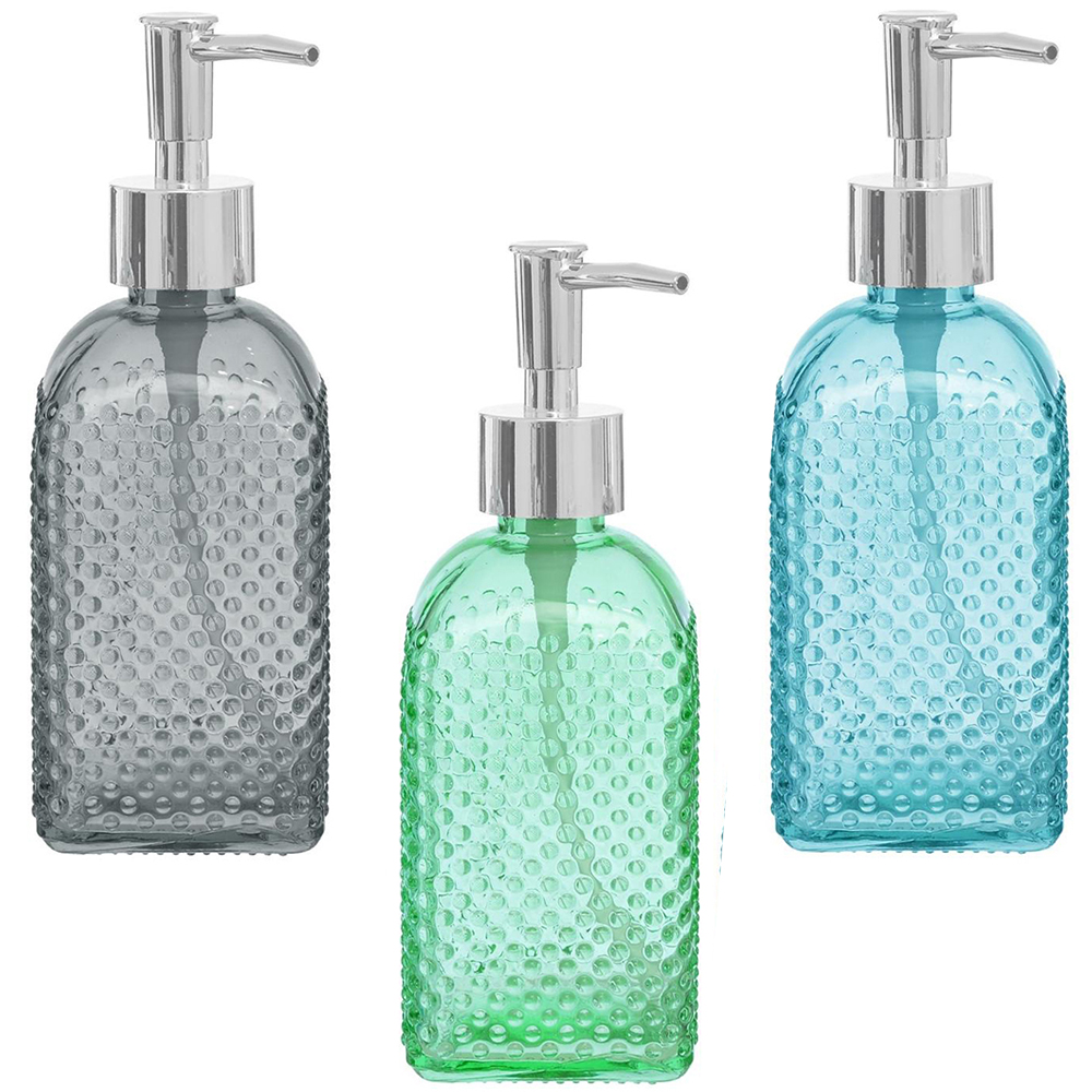 PORTA SABONETE LIQUIDO DE VIDRO QUADRADO TRANSCOLOR 400ML