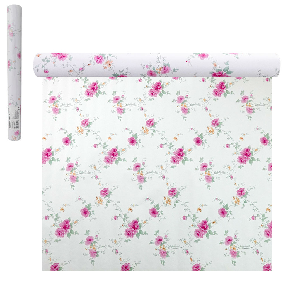 PAPEL DE PAREDE ROLO AUTOADESIVO FLORES 45CMX5M