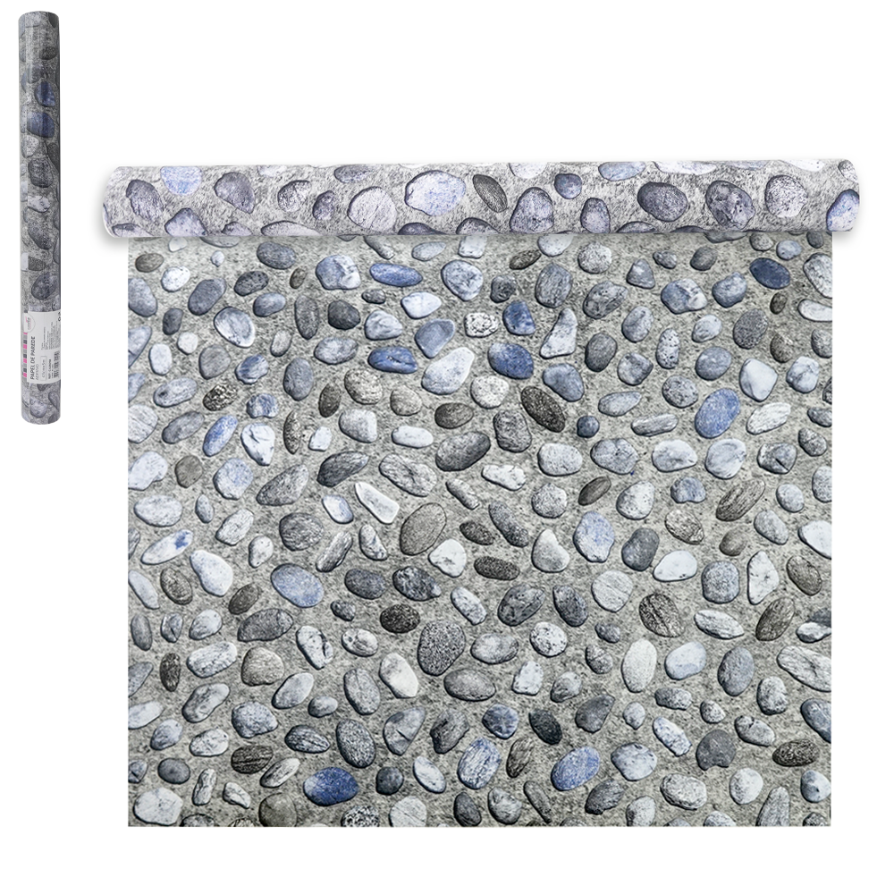 PAPEL DE PAREDE ROLO AUTOADESIVO PEDRAS 45CMX5M