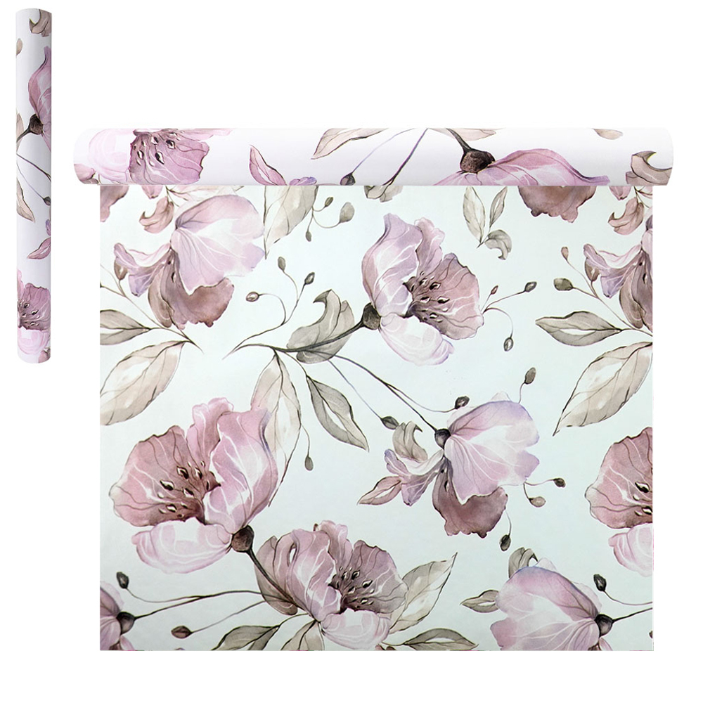 PAPEL DE PAREDE ROLO AUTOADESIVO FLORES 45CMX5M