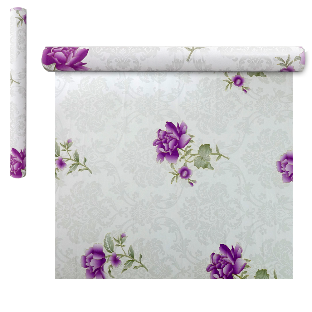 PAPEL DE PAREDE ROLO AUTOADESIVO FLORES 45CMX5M