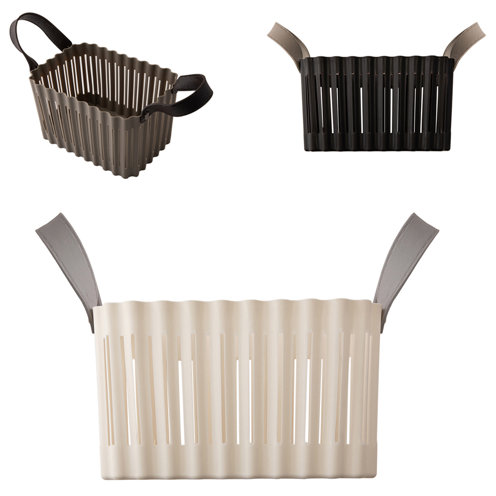 CESTO ORGANIZADOR DE PLASTICO RETANGULAR VAZADO COM ALCA 24X17,5X14,3CM