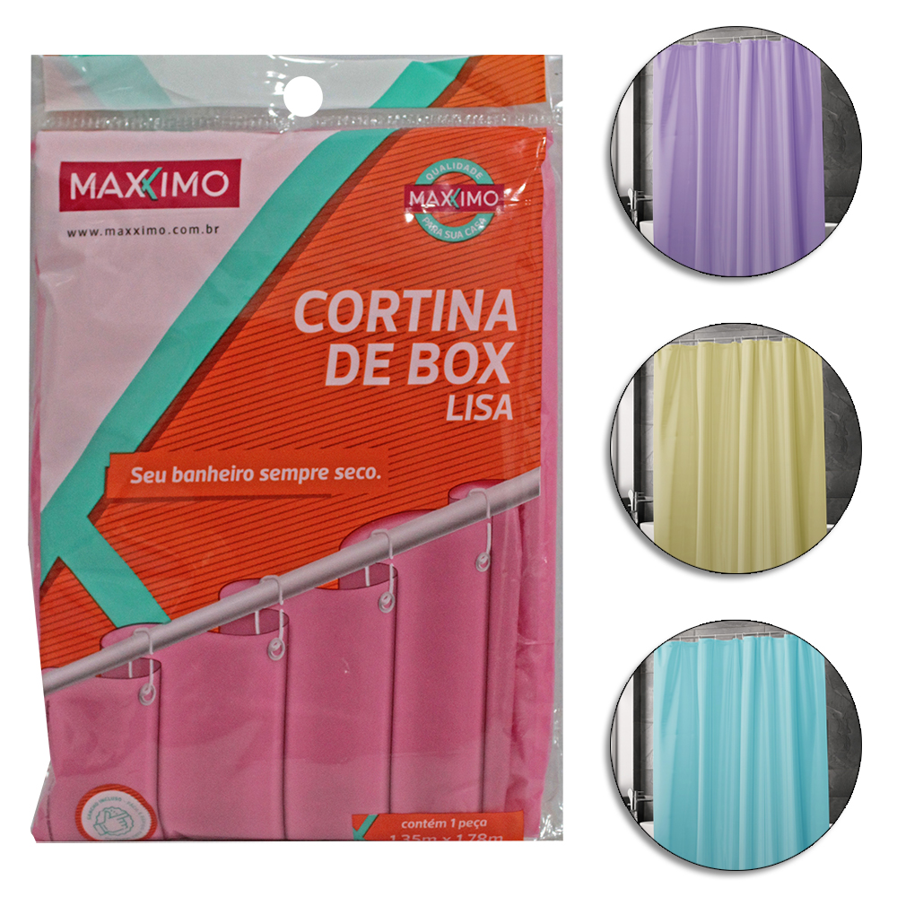 CORTINA DE BOX DE PLASTICO RETANGULAR LISA 178X135CM