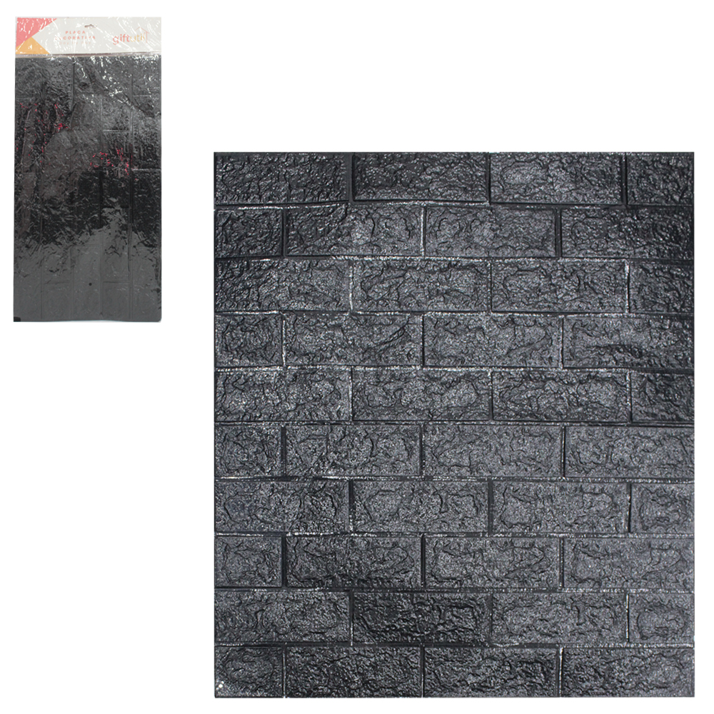 PAPEL DE PAREDE PLACA AUTOADESIVO TIJOLO 77X70CM