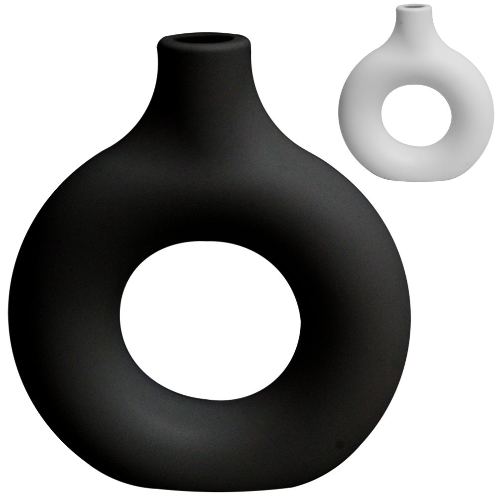 VASO DE PLASTICO REDONDO BLACK / WHITE 19,5X17,5CM DE Ø