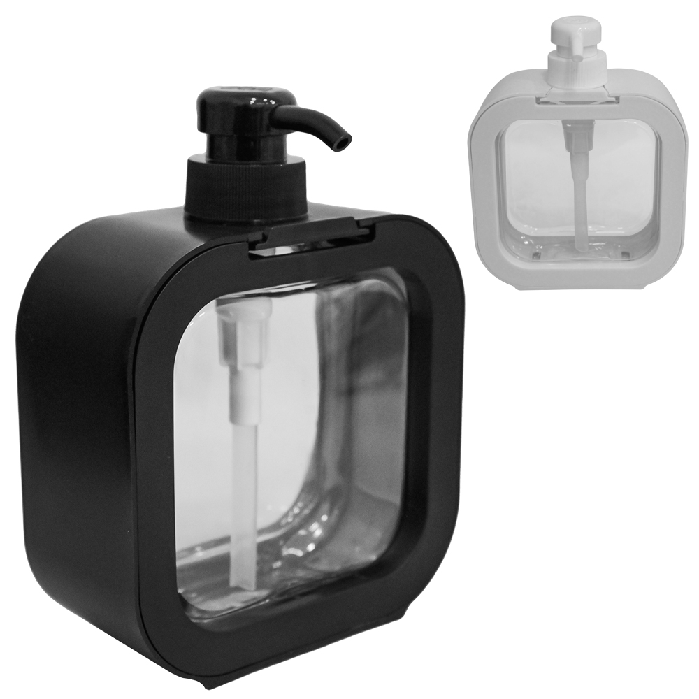 PORTA SABONETE LIQUIDO DE PLASTICO QUADRADO 500ML