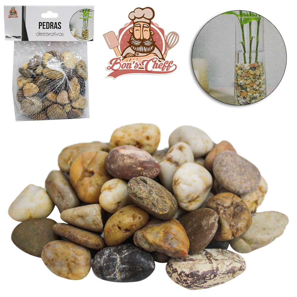 ENFEITE DECORATIVO PEDRA DE RIO GRANDE 500G