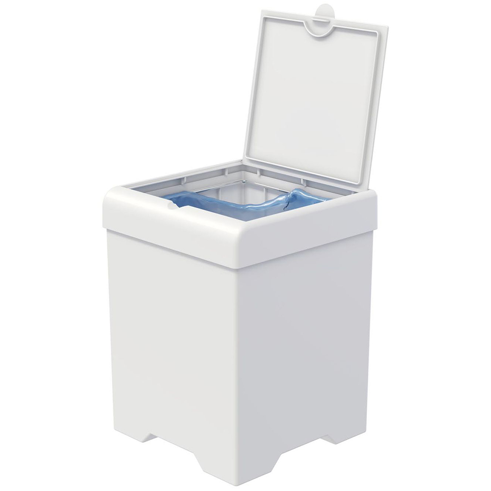 LIXEIRA DE PIA DE PLASTICO QUADRADO COM TAMPA SMILE BRANCO 5,4L