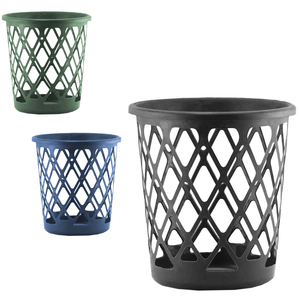 LIXEIRA CESTO DE PLASTICO REDONDO TELADO 10L 26X26CM DE Ø