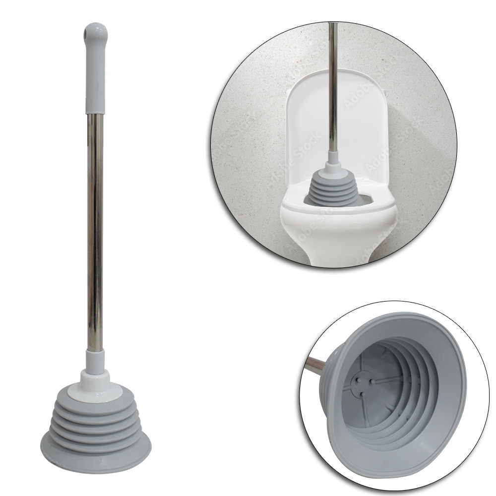 DESENTUPIDOR SANITARIO DE BORRACHA SANFONADO CABO INOX INOVA 53,5X15CM DE Ø