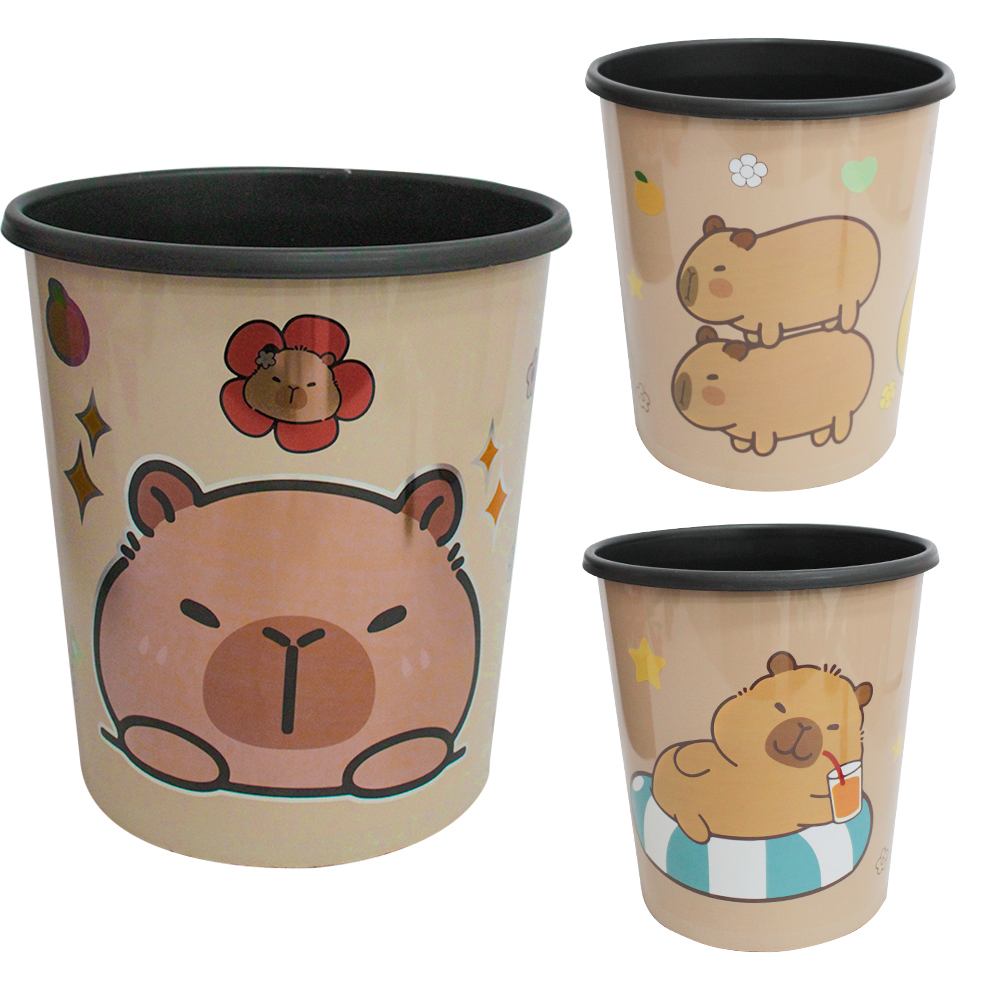 LIXEIRA DE PLASTICO REDONDA CAPIVARA 26,5X23,5CM DE Ø