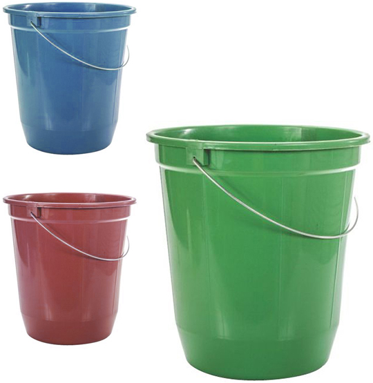 BALDE DE PLASTICO REDONDO COLORS COM ALCA DE METAL 14,5L 21,5X29,5CM DE Ø