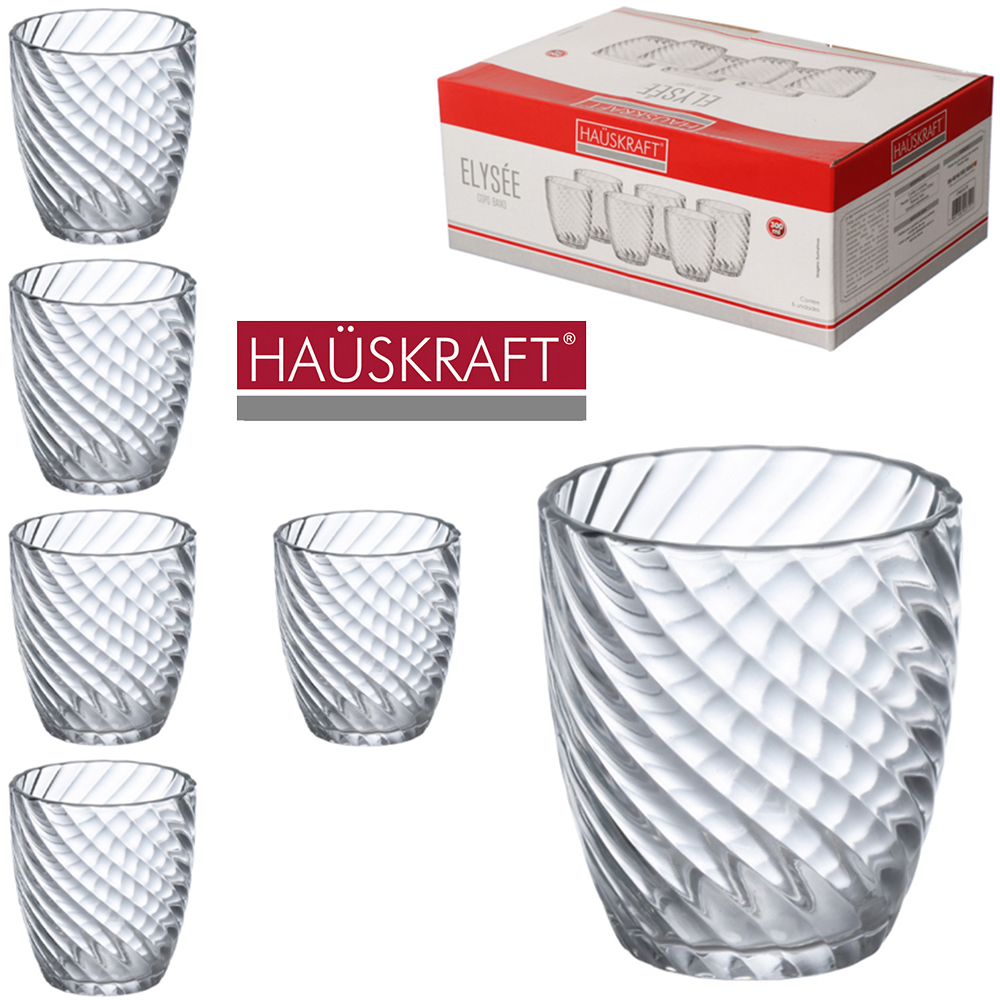 JOGO DE COPO DE VIDRO WHISKY BAIXO ELYSEE HAUSKRAFT COM 6 PECAS 300ML