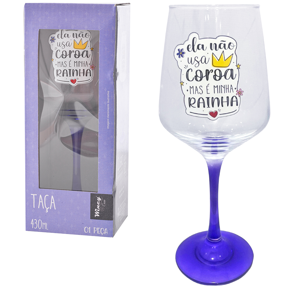TACA DE VIDRO FRASES MAE 430ML