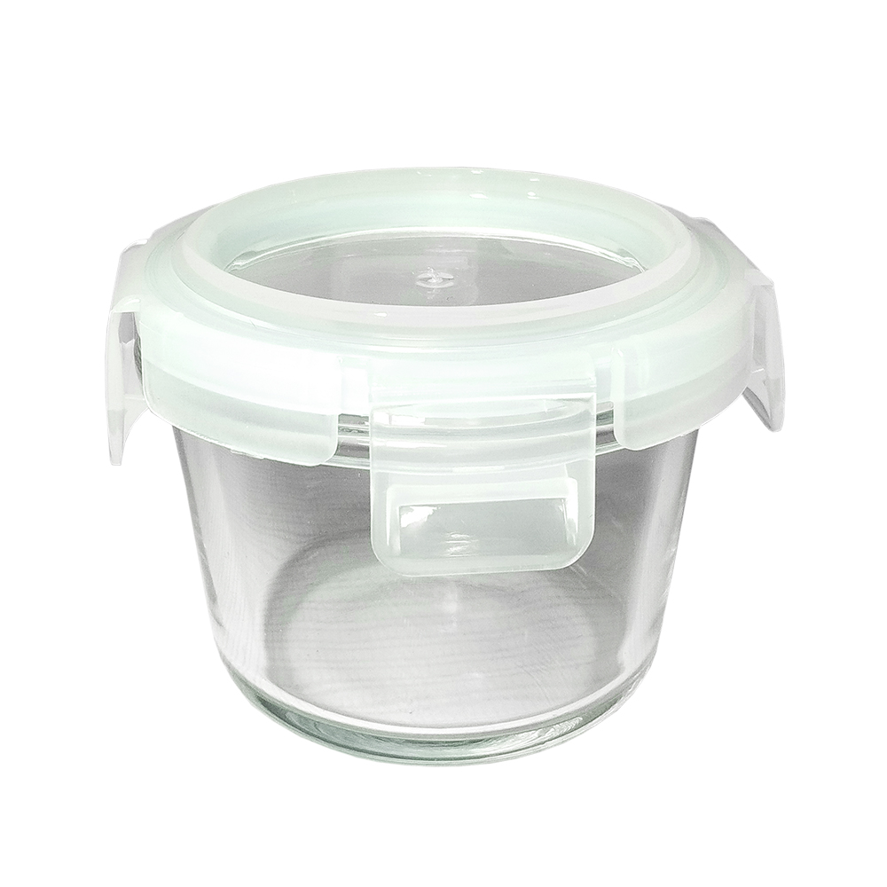 POTE DE VIDRO REDONDO COM TAMPA HERMETICA 145ML