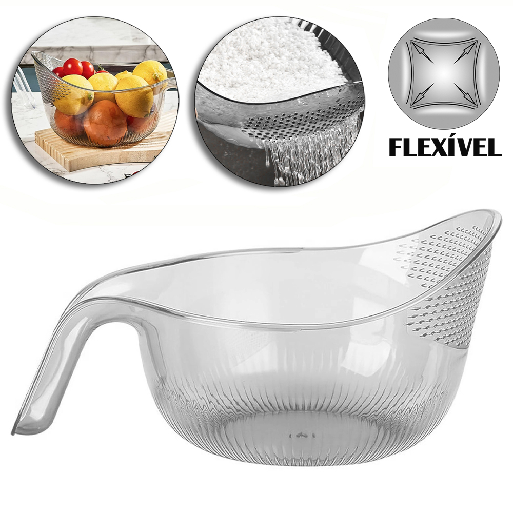 ESCORREDOR MULTIUSO / LAVA TUDO DE PLASTICO PET FLEXIVEL COM ALCA 13X28CM
