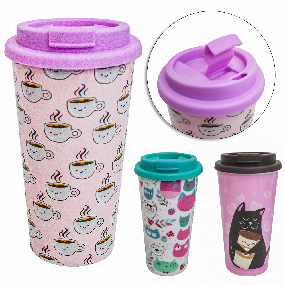 COPO COM TAMPA DE PLASTICO 550ML
