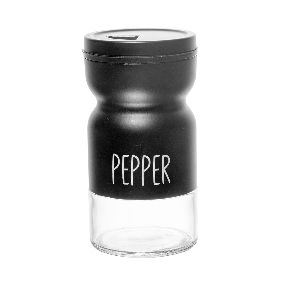 PIMENTEIRO DE MESA DE VIDRO / INOX PRETO 120ML DP PLAY