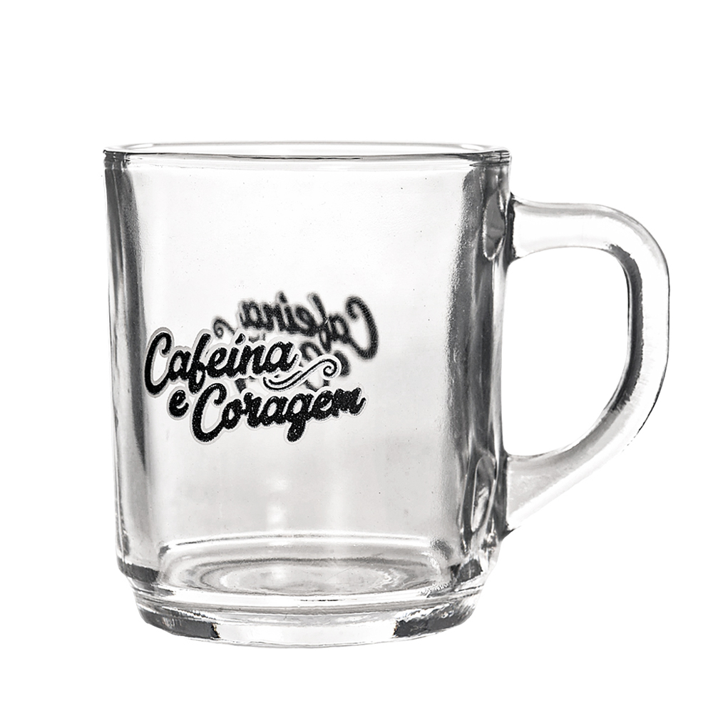 CANECA XICARA DE VIDRO PARA CAFE / CAPPUCCINO TRIVIA 240ML
