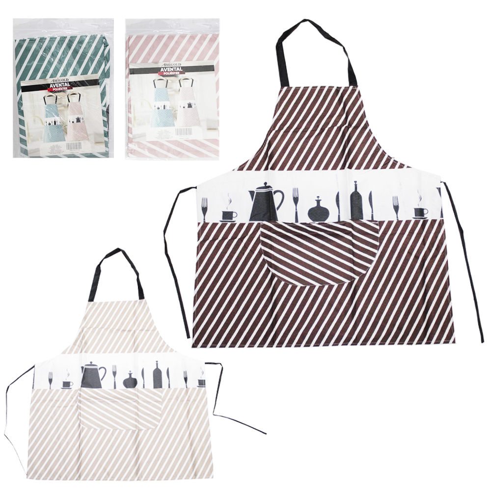 AVENTAL DE POLIESTER PARA COZINHA 71X65CM
