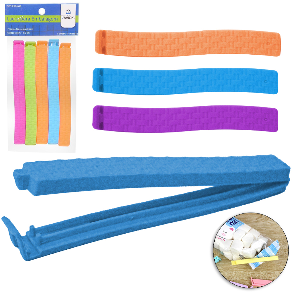 LACRA VEDA EMBALAGEM DE PLASTICO RATTAN MULTIUSO COLORS COM 5 PECAS 14,5X1,5CM