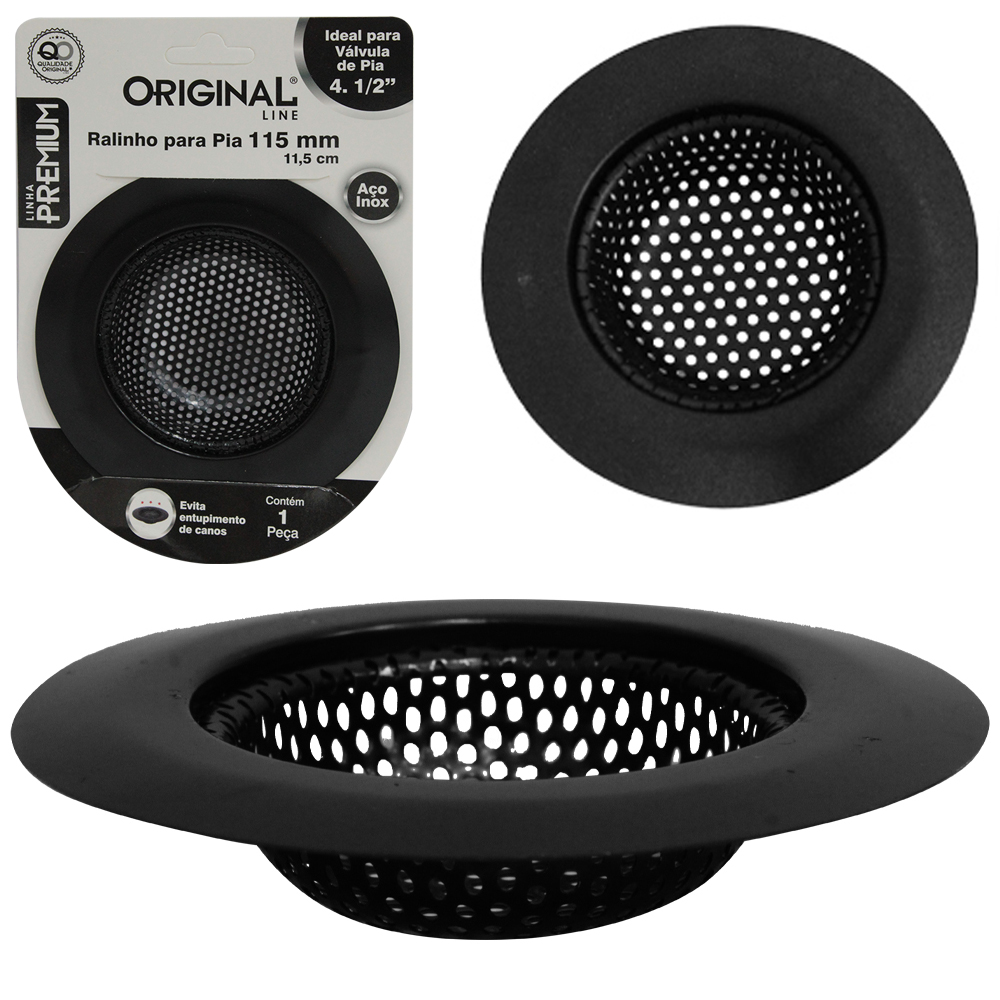 RALO DE INOX PARA PIA BLACK BORDA LARGA PREMIUM 11,5CM DE Ø