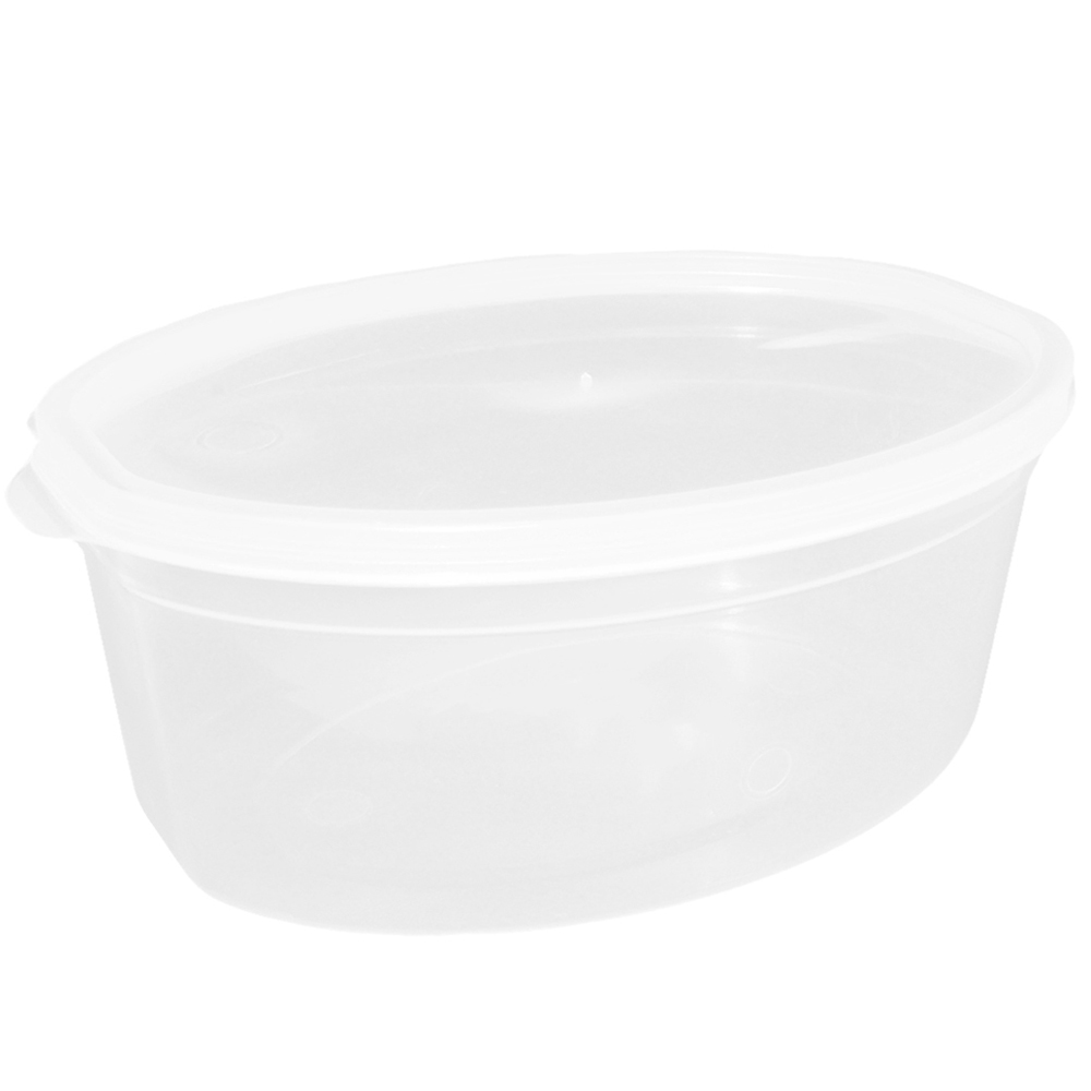 POTE DE PLASTICO OVAL TRANSPARENTE COM TAMPA G 1,6L