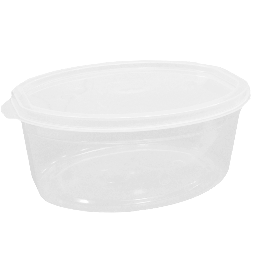 POTE DE PLASTICO OVAL TRANSPARENTE COM TAMPA GG 3,5L