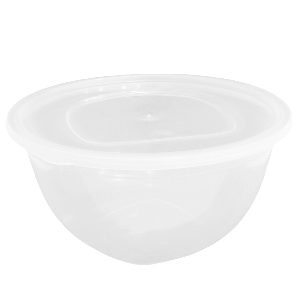 TIGELA SALADEIRA DE PLASTICO REDONDA TRANSPARENTE COM TAMPA 3,5L 11,5X24CM DE Ø