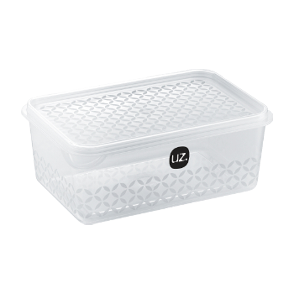 ORGANIZADOR DE PLASTICO RETANGULAR COM TAMPA TRANSPARENTE 500ML 15X10X6CM