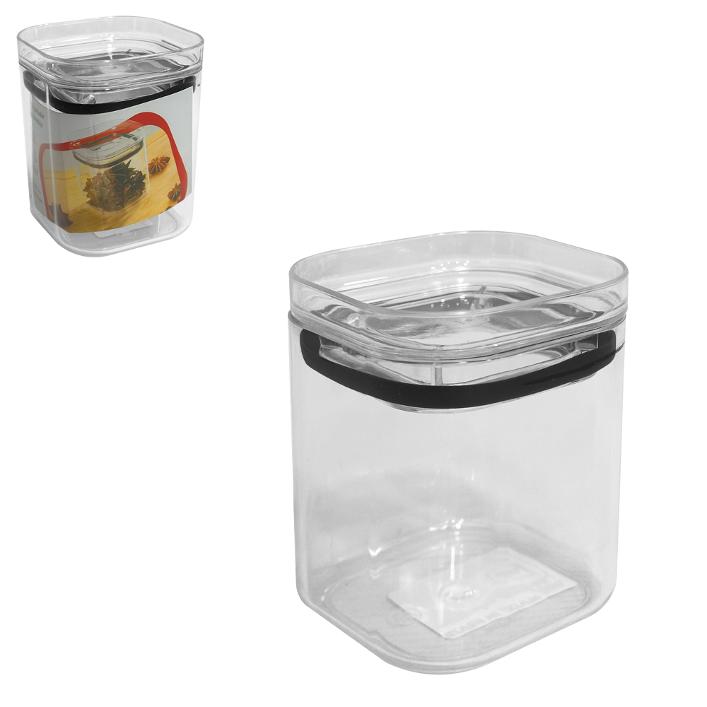 ORGANIZADOR DE ACRILICO QUADRADO EMPILHAVEL COM TAMPA HERMETICA 150ML