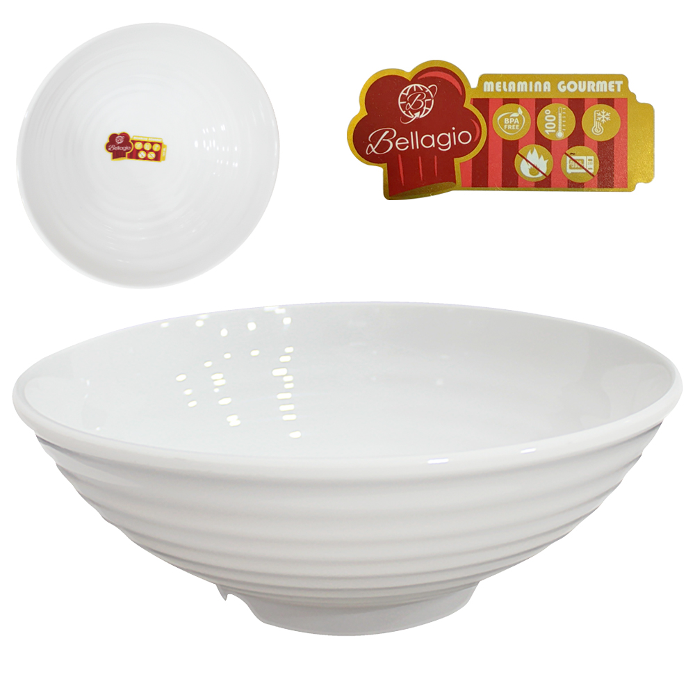 TIGELA DE MELAMINA REDONDA G GOURMET BRANCA 1435ML 8X21,9CM DE Ø