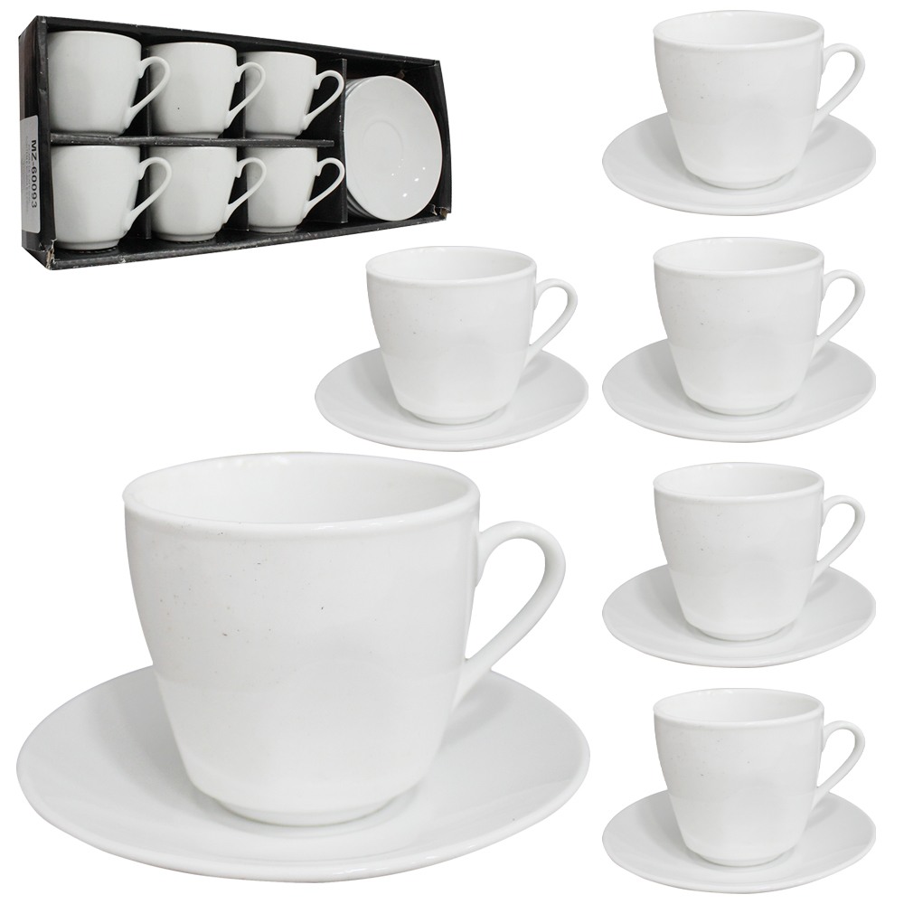 JOGO DE XICARA DE PORCELANA COM PIRES PARA CAFE COM 12 PECAS 50ML