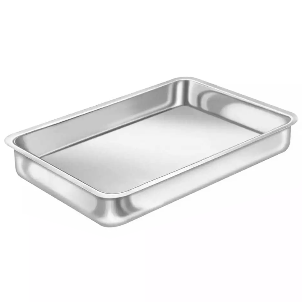 BANDEJA ( FORMA ) RETANGULAR DE INOX 44X34X5CM