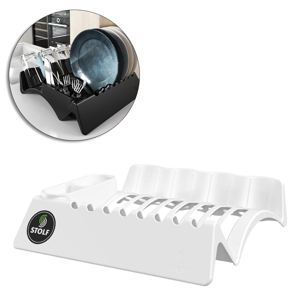 ESCORREDOR SECADOR DE PRATOS / COPOS / TALHER DE PLASTICO SMART BRANCO 34,7X32,5X7,6CM