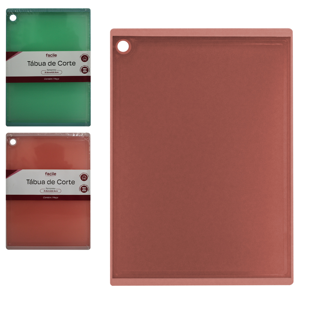 TABUA DE CORTE DE PLASTICO RETANGULAR FACILE 31,8X22,3CM
