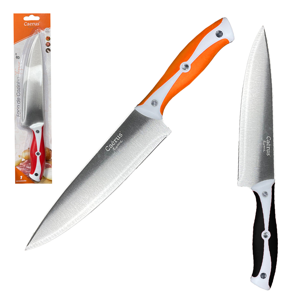 FACA DE CARNE / PEIXEIRA 8'' INOX CABO EMBORRACHADO TOQUIO