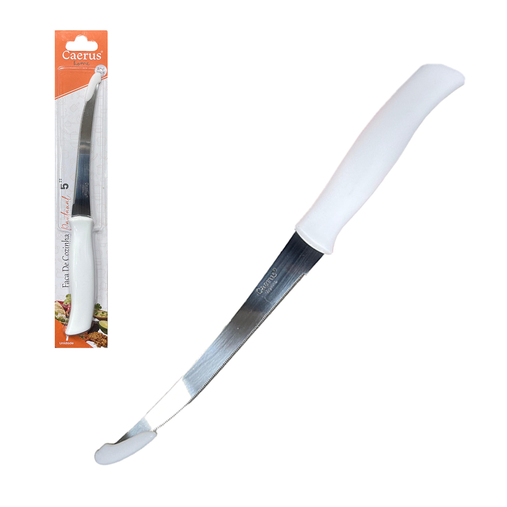 FACA DE FILETAR 5'' DE INOX CABO BRANCO BRANCO