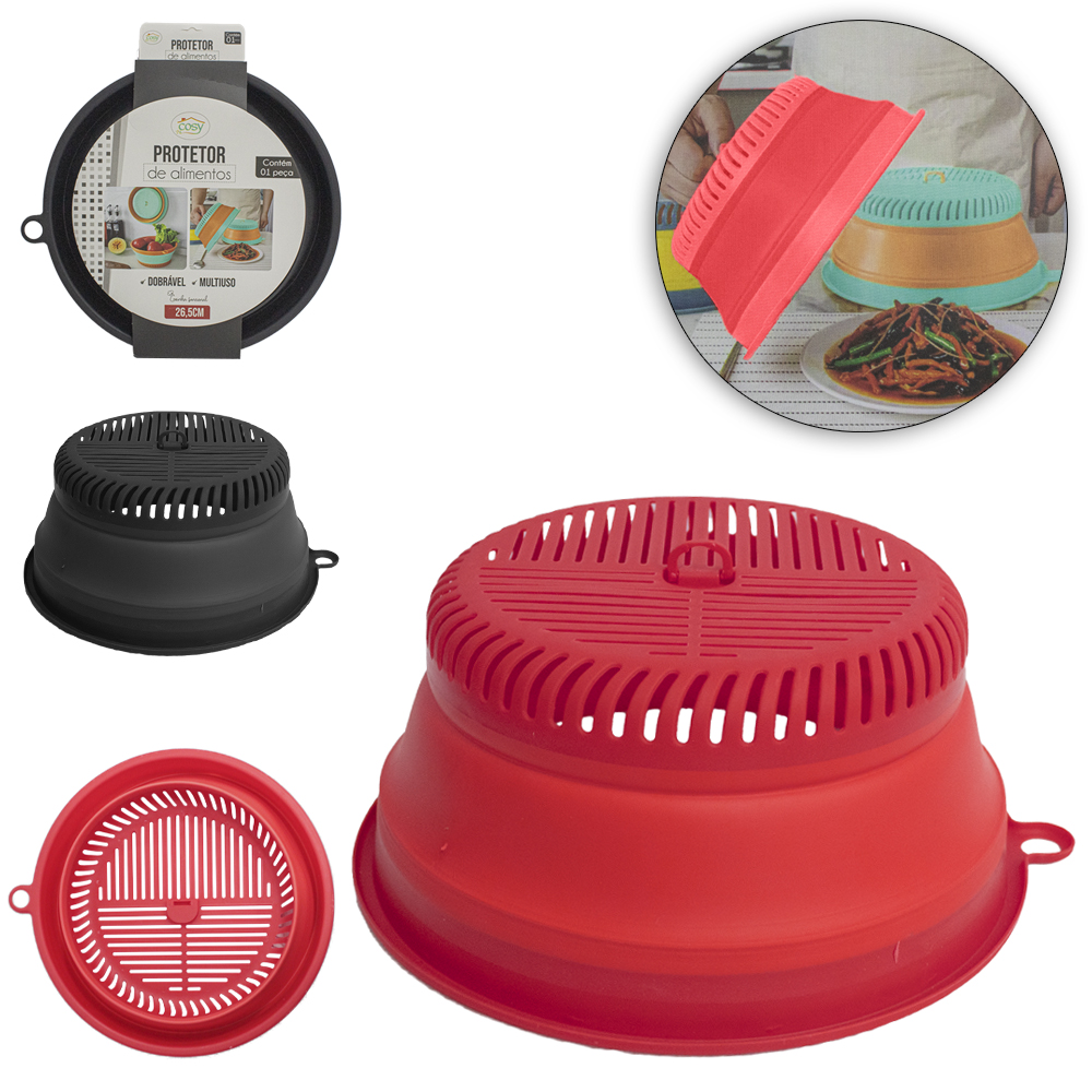 TAMPA / PROTETORA PARA ALIMENTOS RETRATIL DE PLASTICO 26,5CM DE Ø