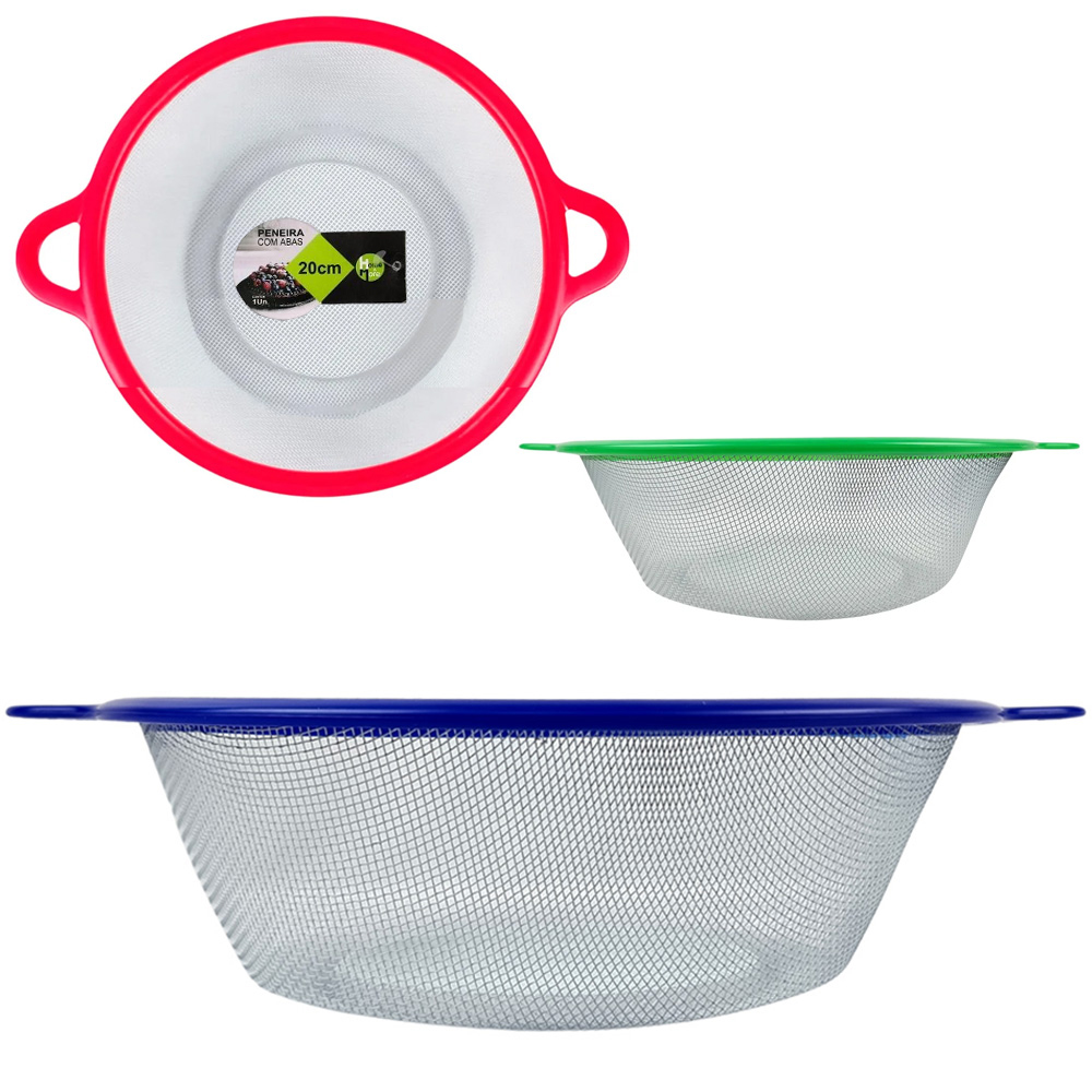 PENEIRA COADOR COM ALCA PLASTICO 7X24,5X20CM DE Ø