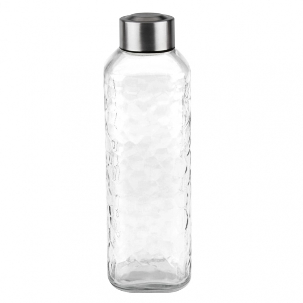 GARRAFA DE AGUA DE VIDRO MAR COM TAMPA DE INOX 1000ML