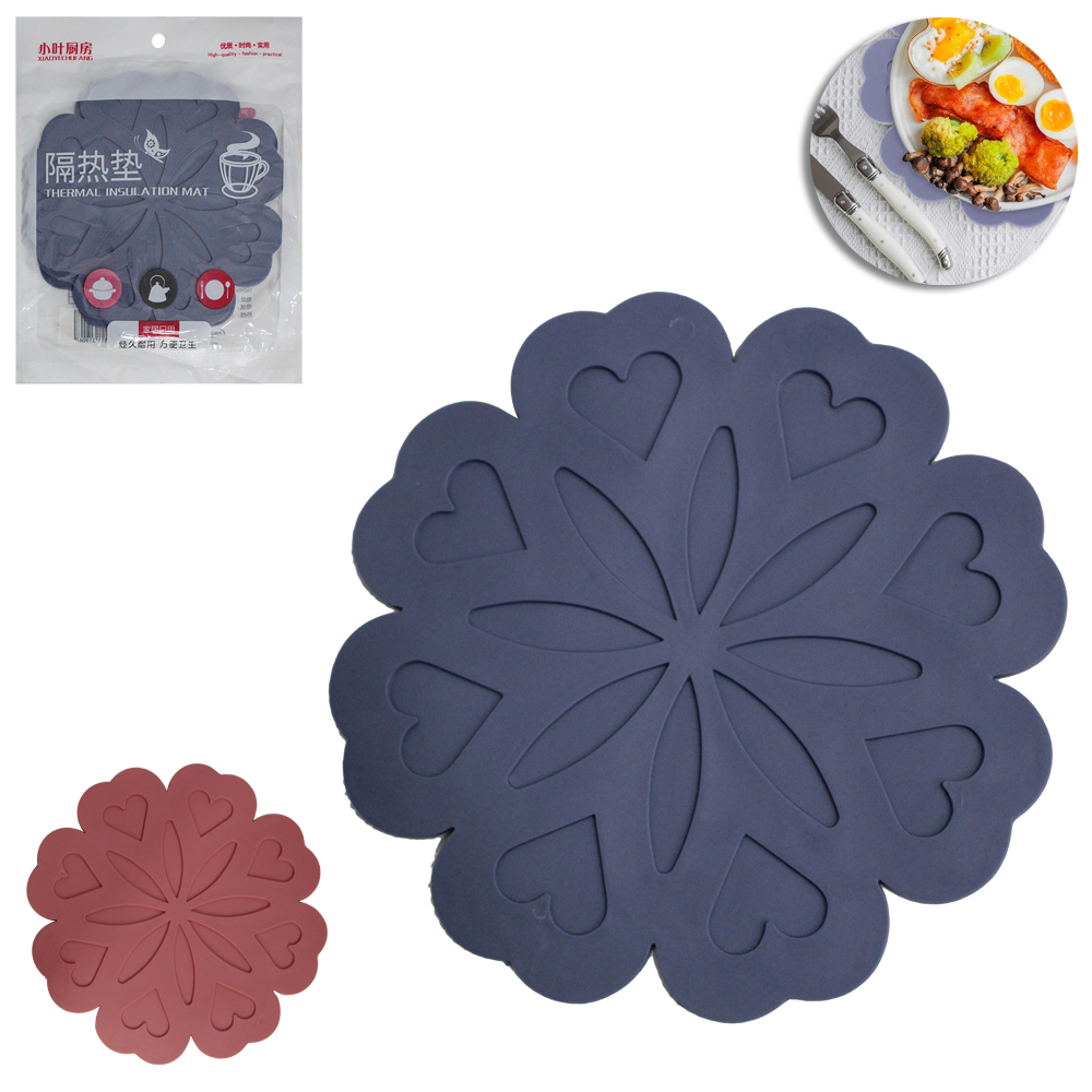 DESCANSO DE PANELA DE SILICONE CORACAO COM 2 PECAS 18CM DE Ø