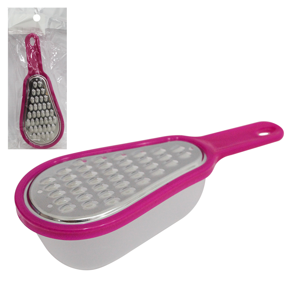 RALADOR DE INOX 1 FACE COM RESERVATORIO DE PLASTICO 6'' 16X6X3,5CM
