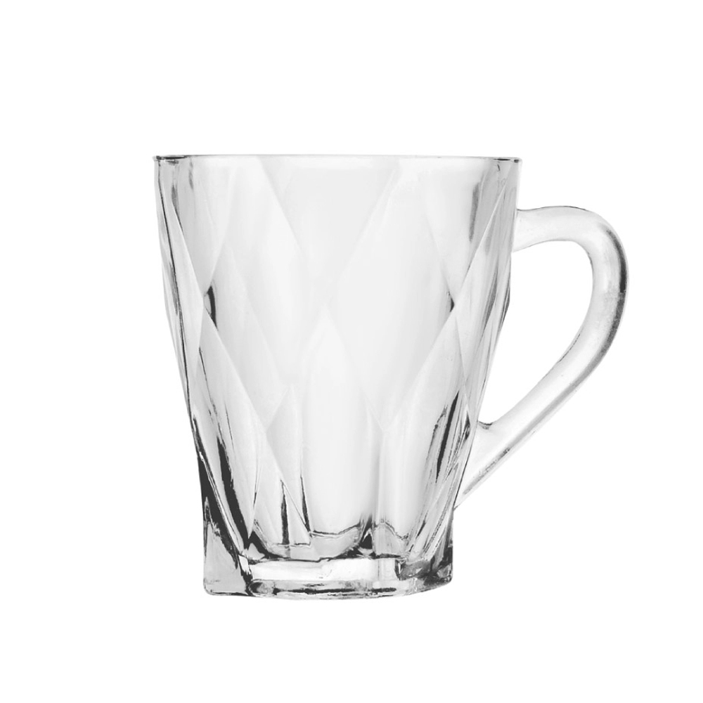 CANECA XICARA DE VIDRO PARA CAFE / CAPPUCCINO DIAMOND 250ML