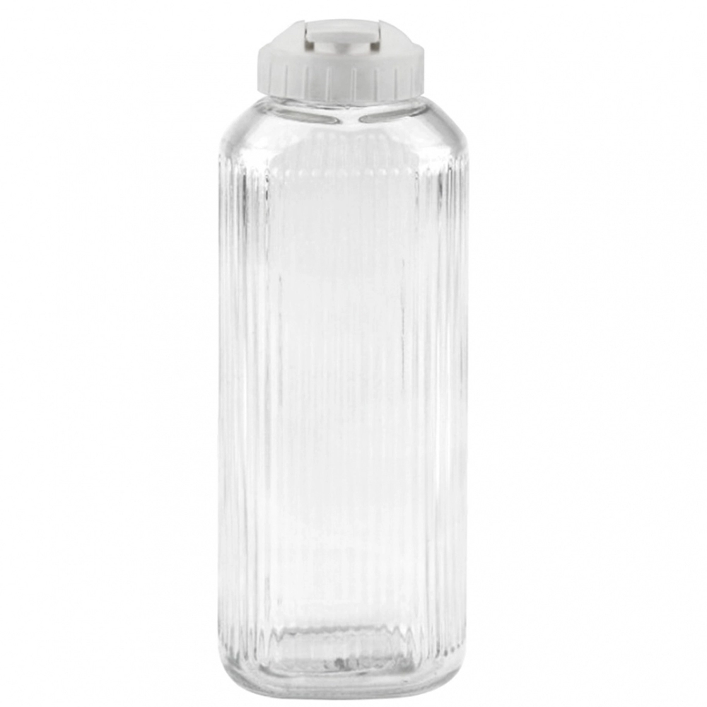 GARRAFA DE AGUA DE VIDRO RIVIERA COM TAMPA DE PLASTICO 1300ML