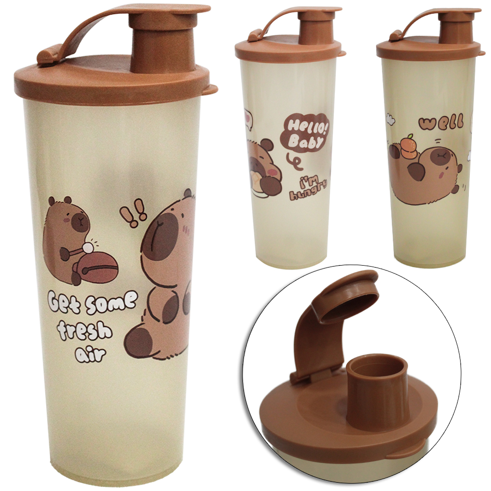 COPO COM TAMPA HERMETICA E BICO DE PLASTICO CAPIVARA 450ML