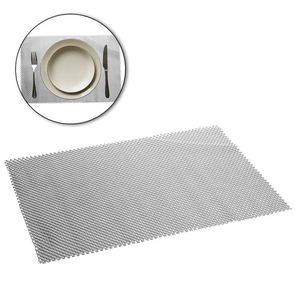 TOALHA LUGAR AMERICANO DE PVC RETANGULAR VAZADO FLEX CINZA 44,5X29,5CM